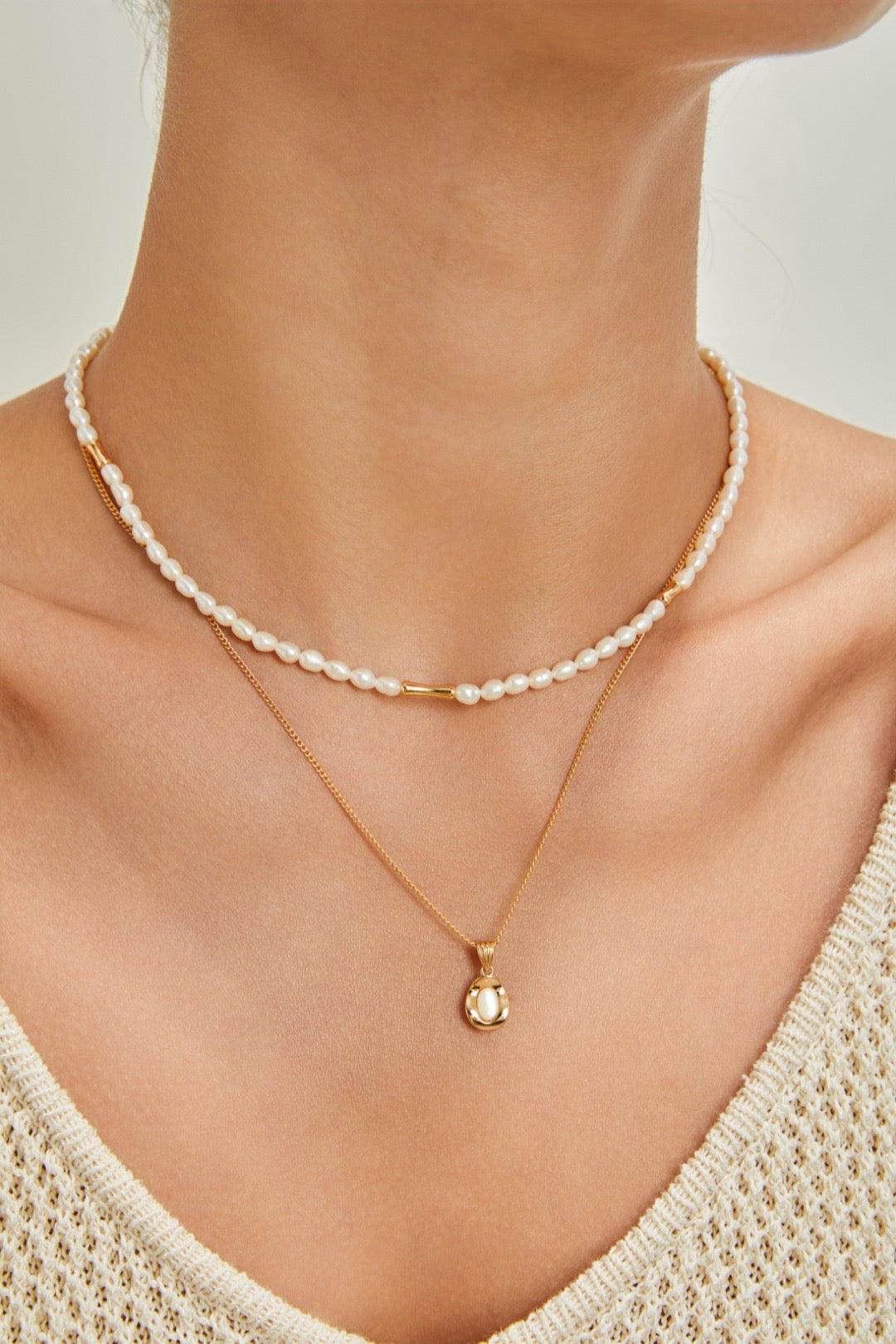 S925 Silver White Shell Necklace